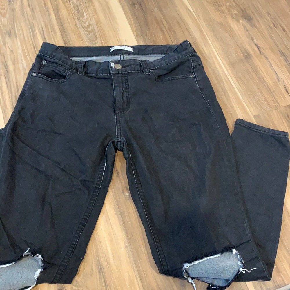 Free people black ripped jeans